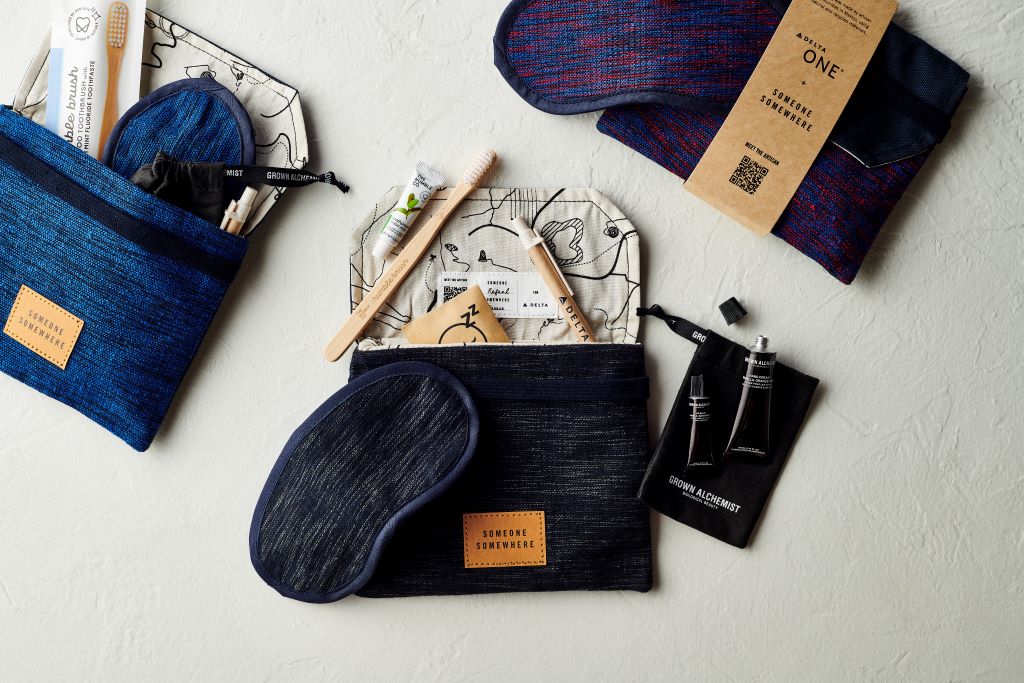 Delta's new sustainable amenity kit by Someone Somewhere