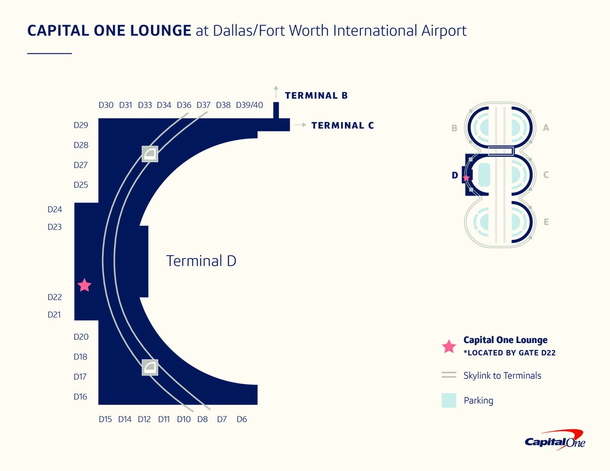 Capital One Lounge DFW airport terminal map page 0