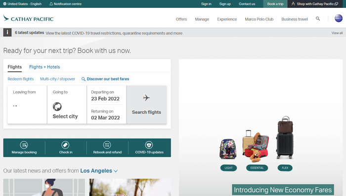 Cathay Pacific Cathay Pacific website