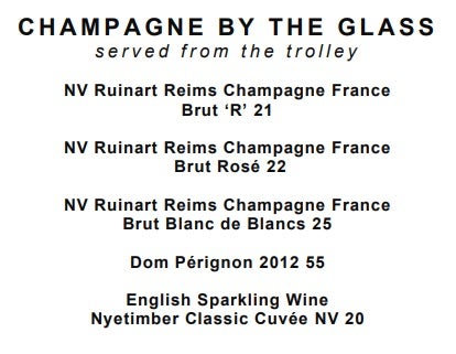 Champagne by the trolley Berners Tavern