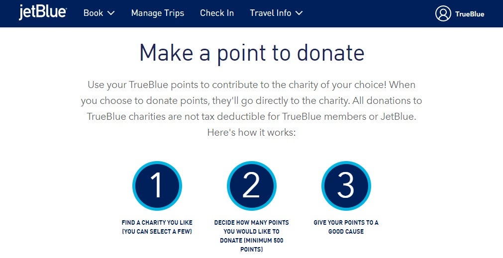 Donate JetBlue Points