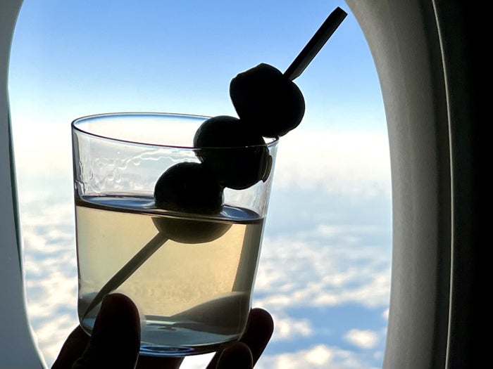 JetBlue Mint A321LR drink martini