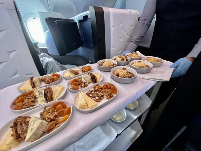 JetBlue Mint A321LR food dessert trolley