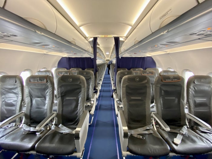 Lufthansa European business class Airbus A320 business class cabin