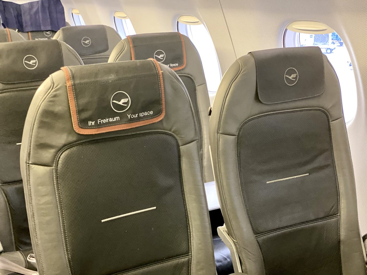 Lufthansa European business class Embraer E190 front seats