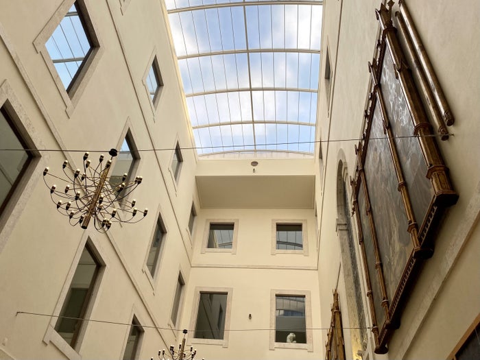 Pousada de Lisboa Small Luxury Hotels of the World restaurant ceiling