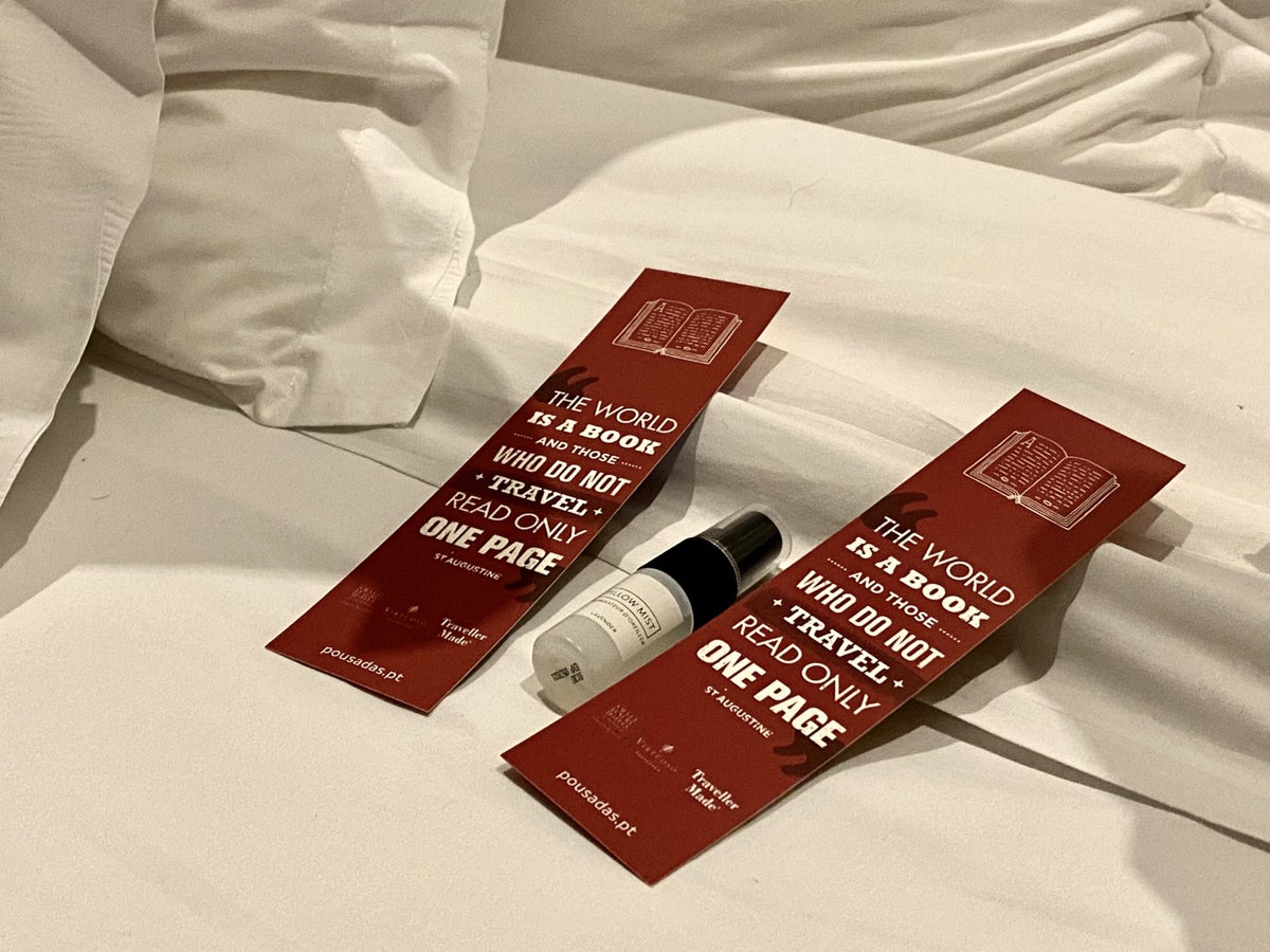 Pousada de Lisboa Small Luxury Hotels of the World turn down service pillow spray and book markers