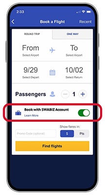 SWABIZ on app
