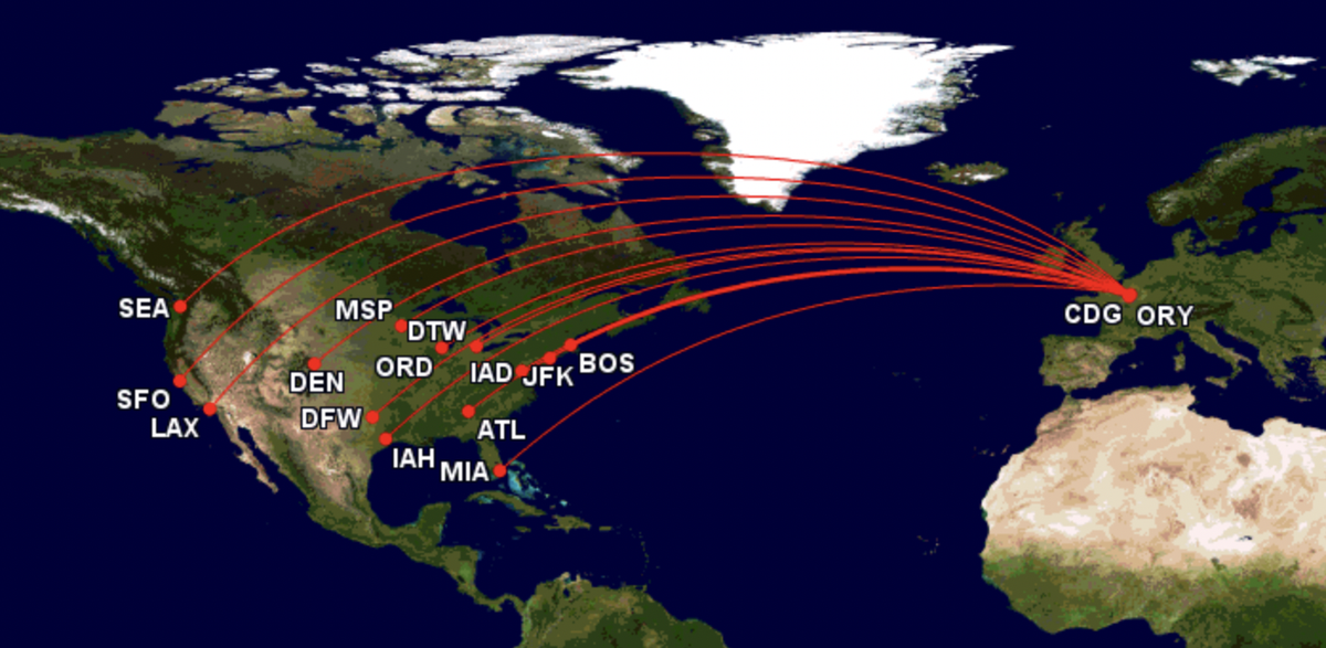 Air France's U.S. routes