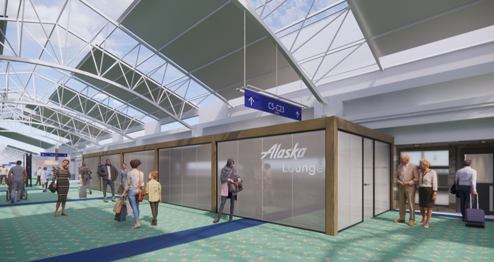 Alaska Lounge Concourse C's new patio extension