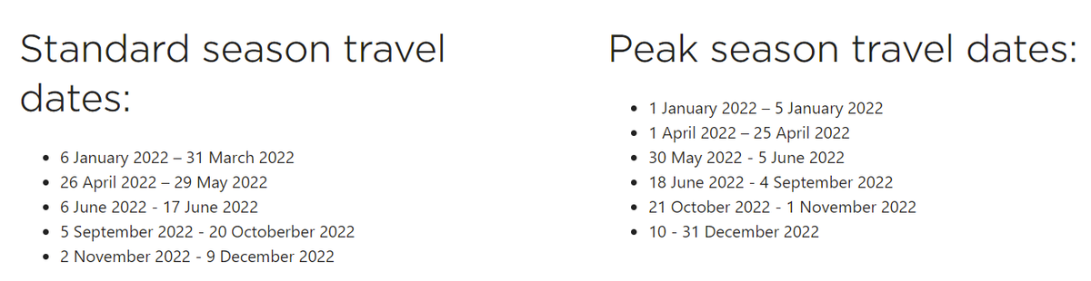 Virgin Atlantic Flying Club seasonality for Air France flights