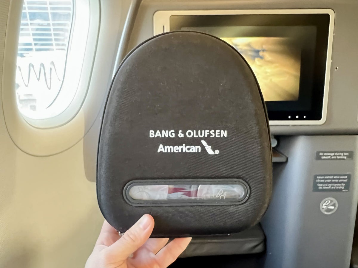 American Airlines A321T Flagship Business Bang Olufsen headphones