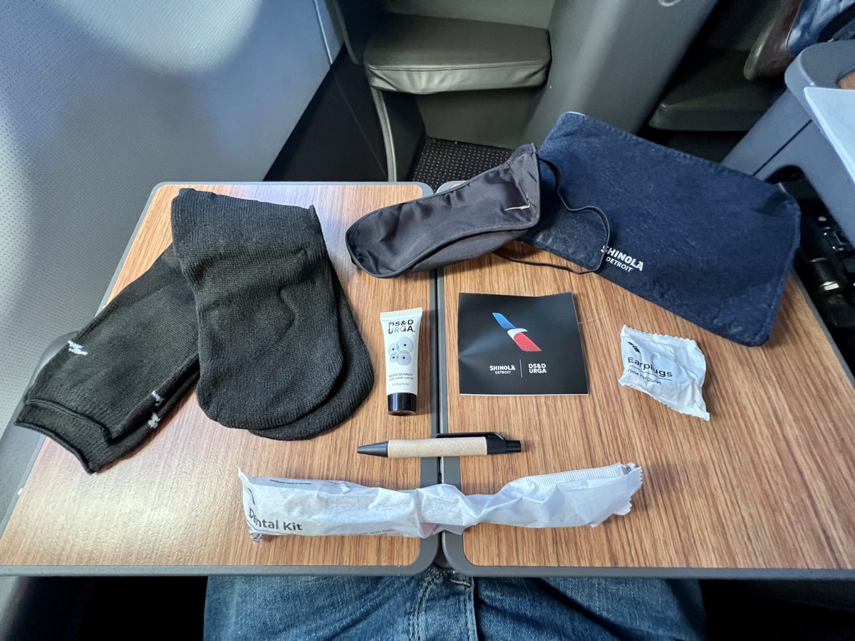 American Airlines A321T Flagship Business amenity kit contents