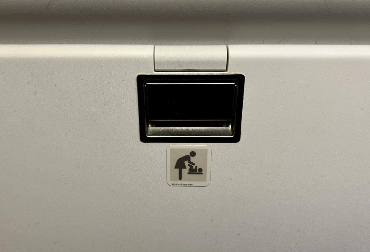 American Airlines A321T Flagship Business bathroom baby changing