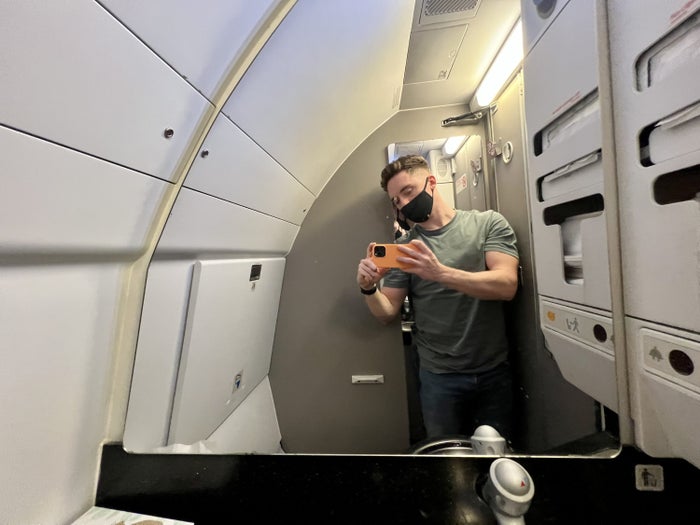 American Airlines A321T Flagship Business bathroom