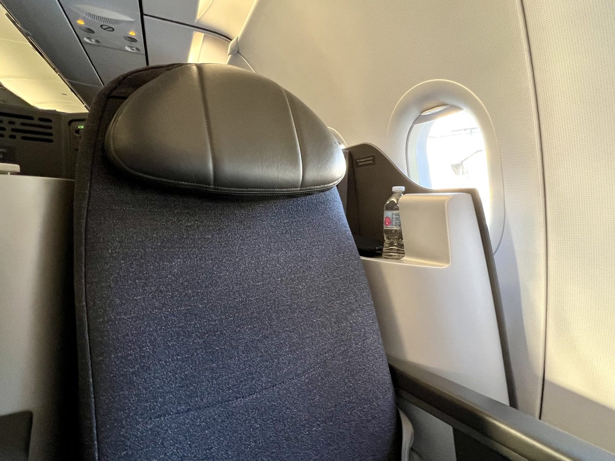 American Airlines A321T Flagship Business seatback and headrest