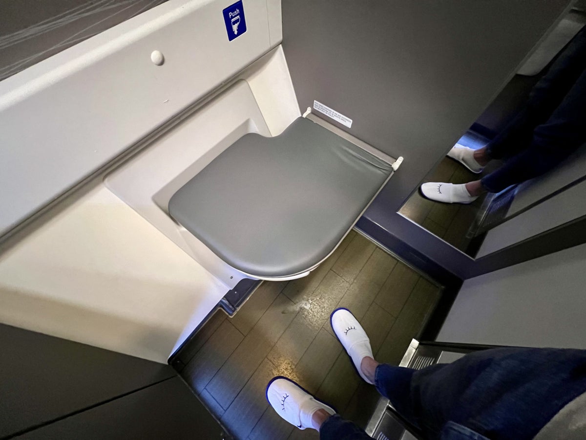 American Airlines Boeing 777 300 Flagship First bathroom changing area