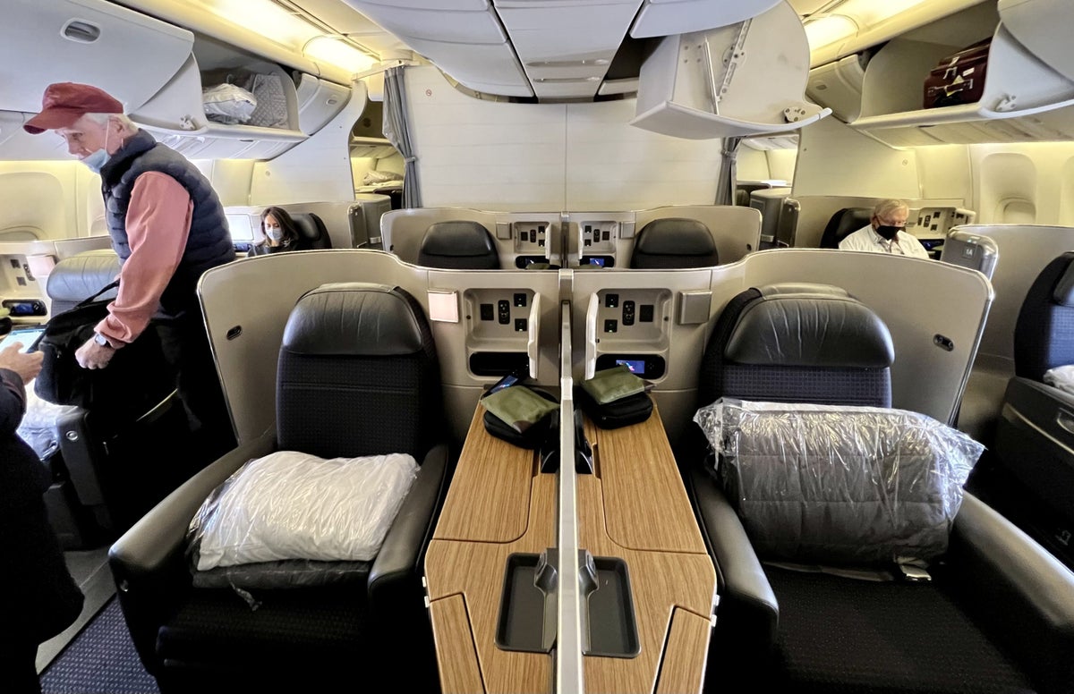 American Airlines Boeing 777 300 Flagship First cabin from front
