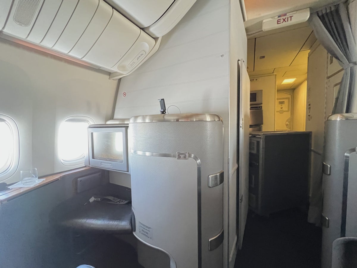American Airlines Boeing 777 300 Flagship First galley blockade