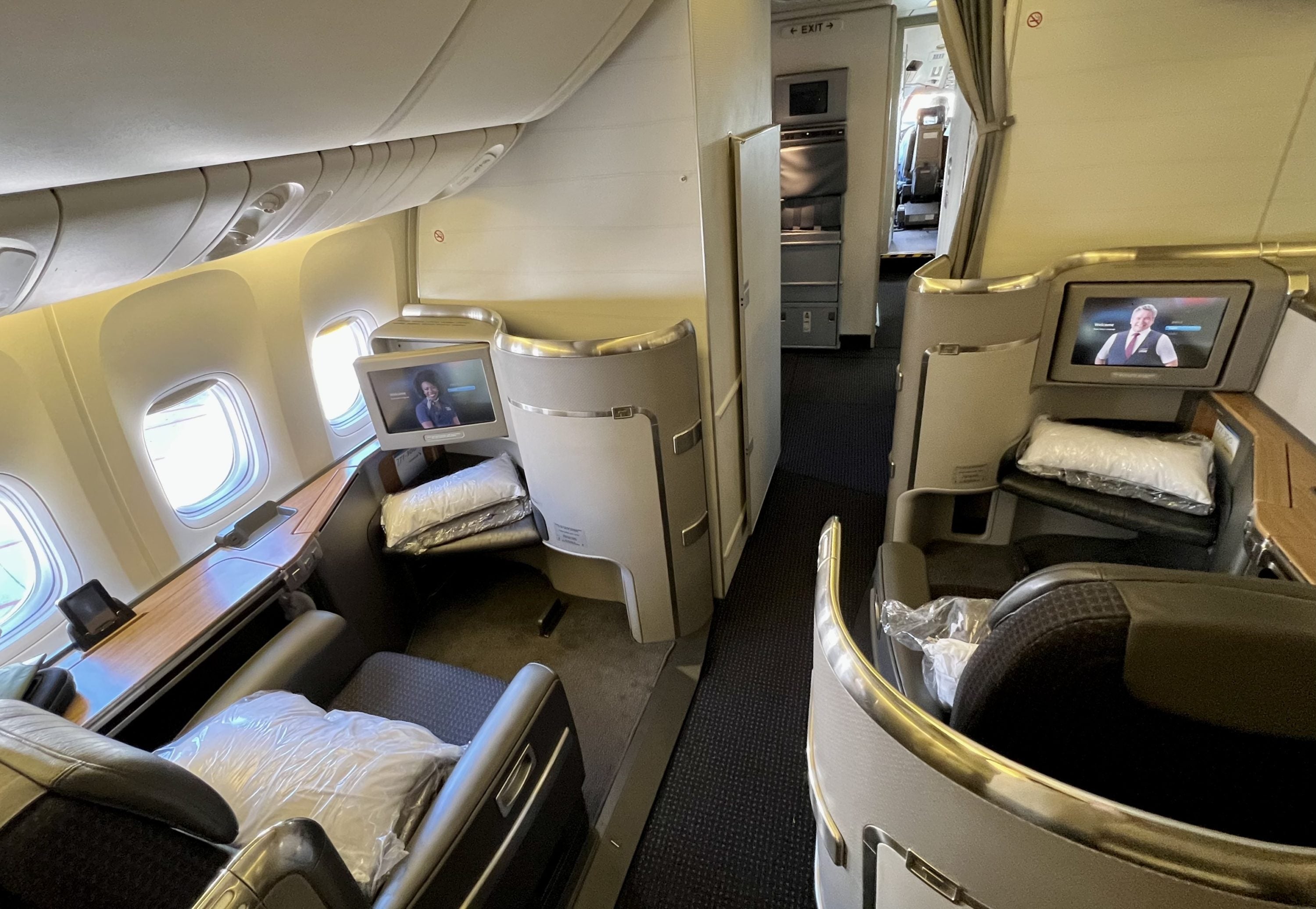 American Airlines Boeing 777 300 Flagship First seats 1A and 1D