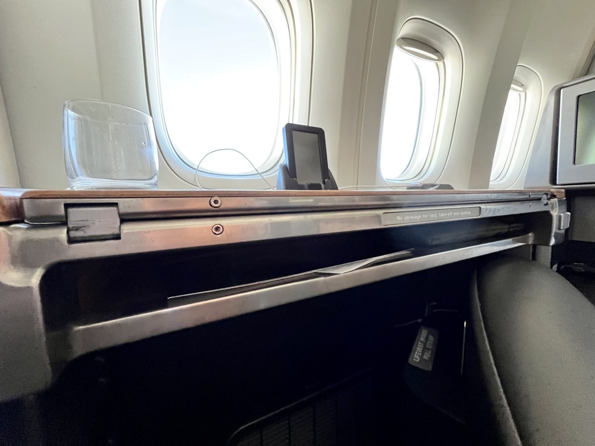 American Airlines Boeing 777 300 Flagship First storage shelf