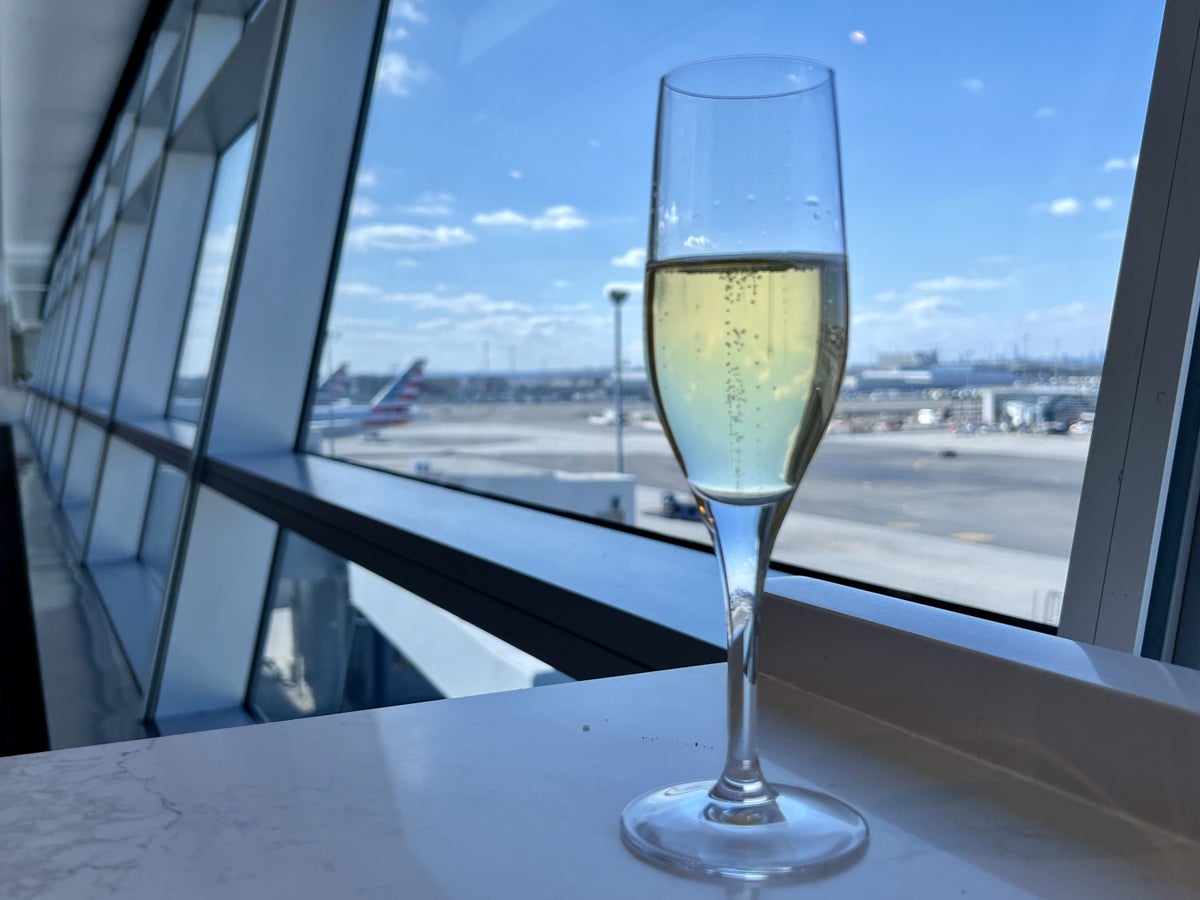 American Airlines Flagship Business JFK Flagship Lounge Champagne view