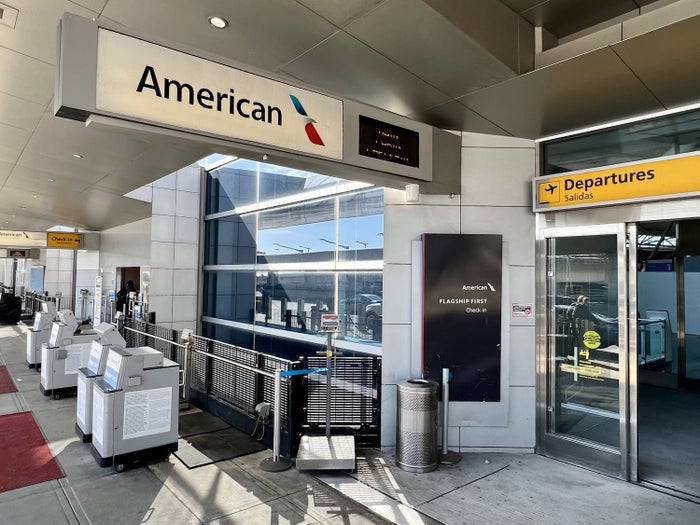 American Airlines Flagship Business JFK check in sign