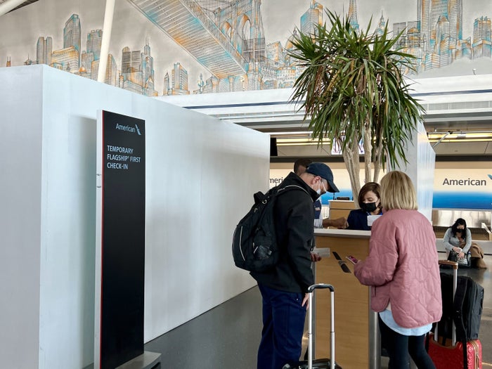 American Airlines Flagship Business JFK temporary Flagship First check in
