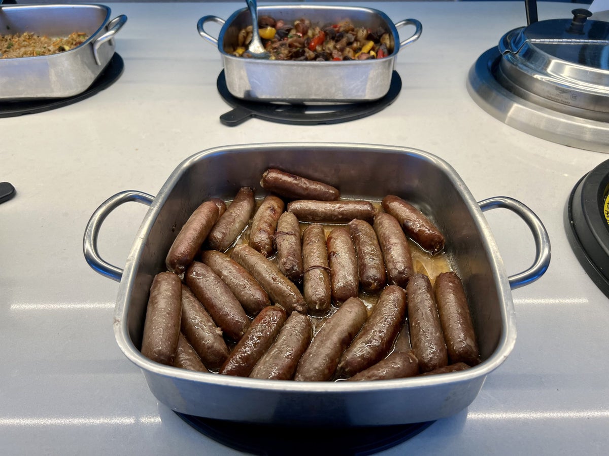 American Airlines Flagship First LAX Flagship Lounge sausages