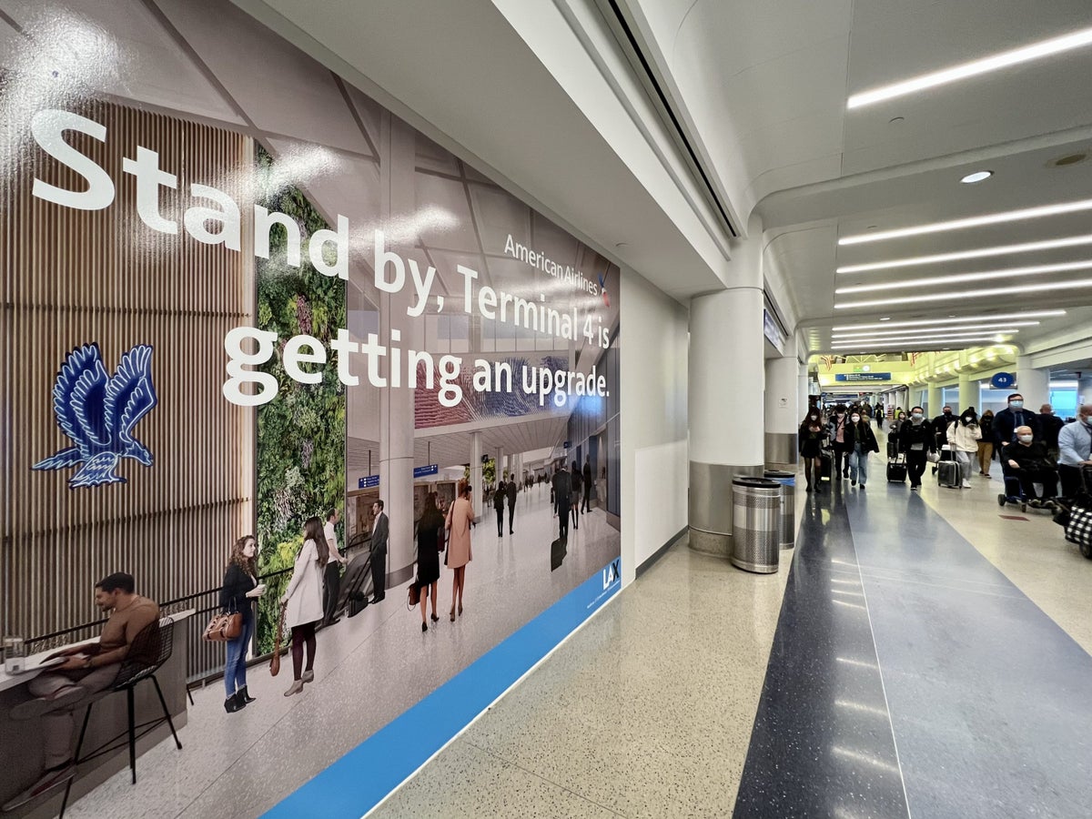 American Airlines Flagship First LAX Terminal 4 upgrade sign