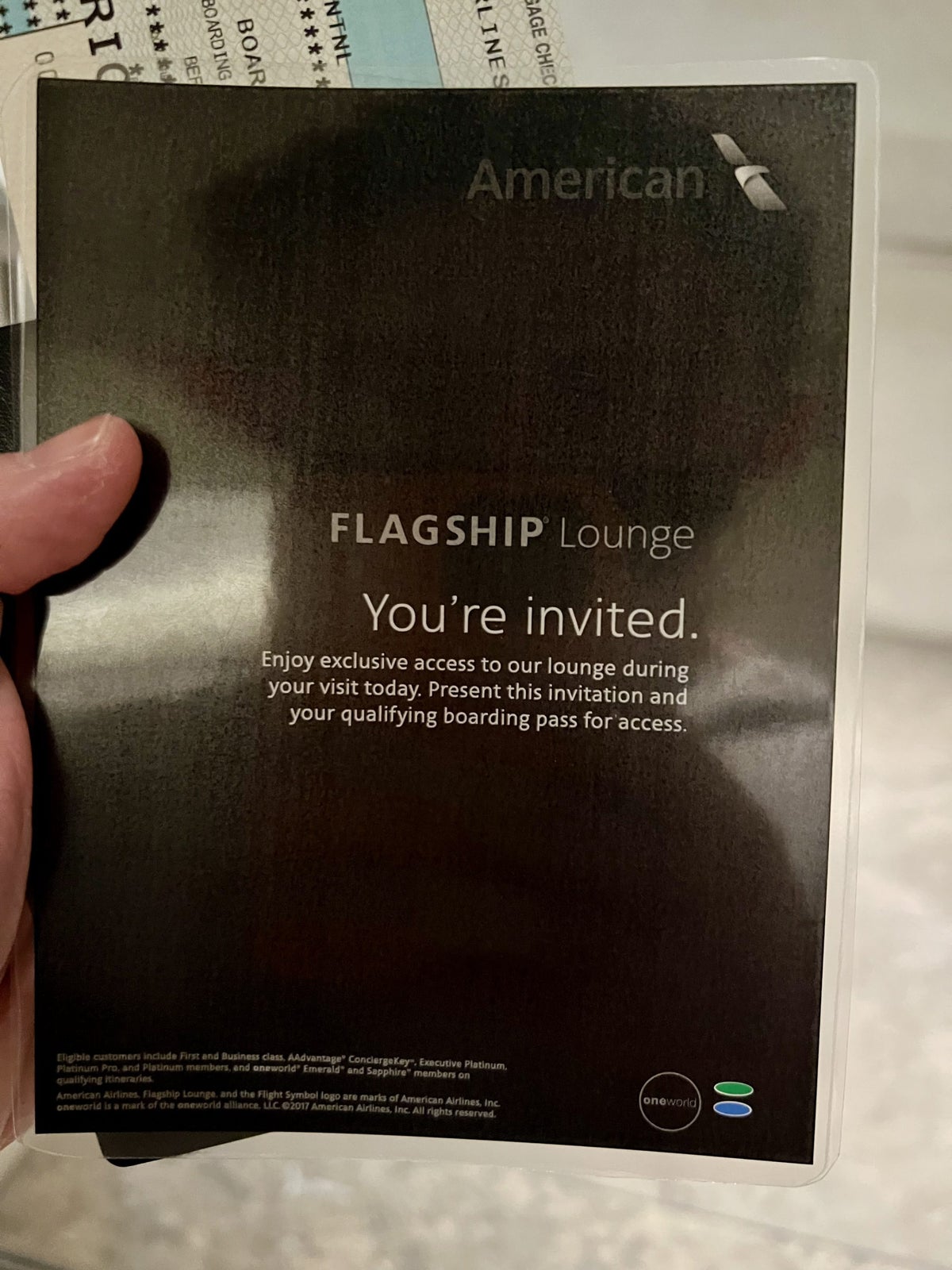 American Airlines Flagship First LAX invitation