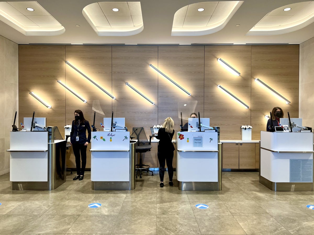 American Airlines Flagship First LAX second lounge check in