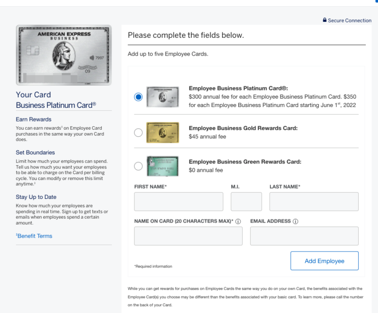 Amex Increasing Authorized User Fee On Business Platinum Card