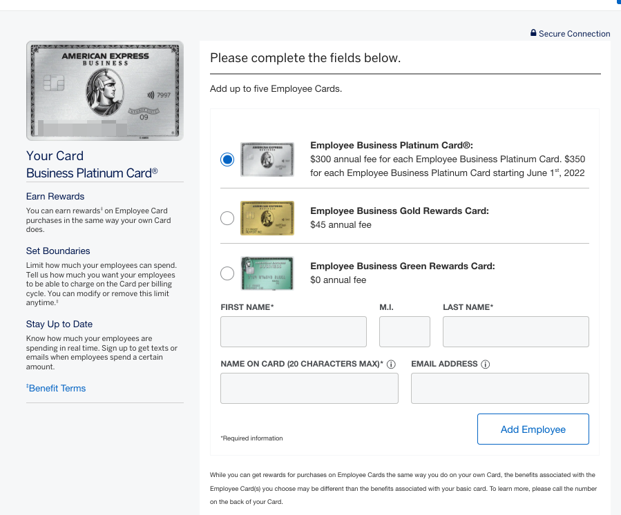 Amex Increasing Authorized User Fee on Business Platinum Card