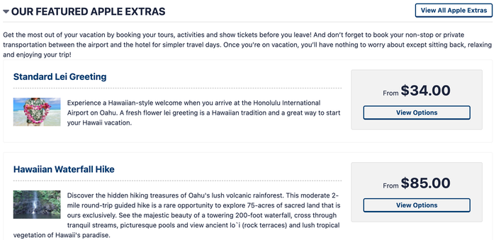 Apple Vacations Apple Extras 1