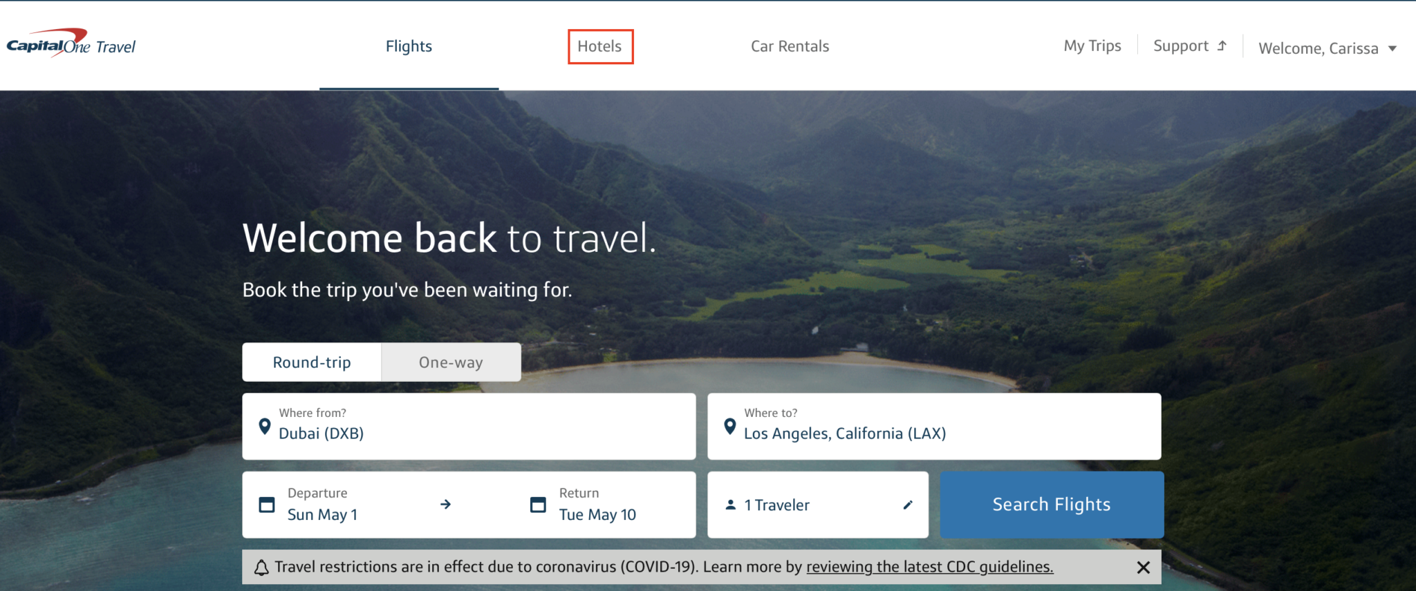 capital one travel info