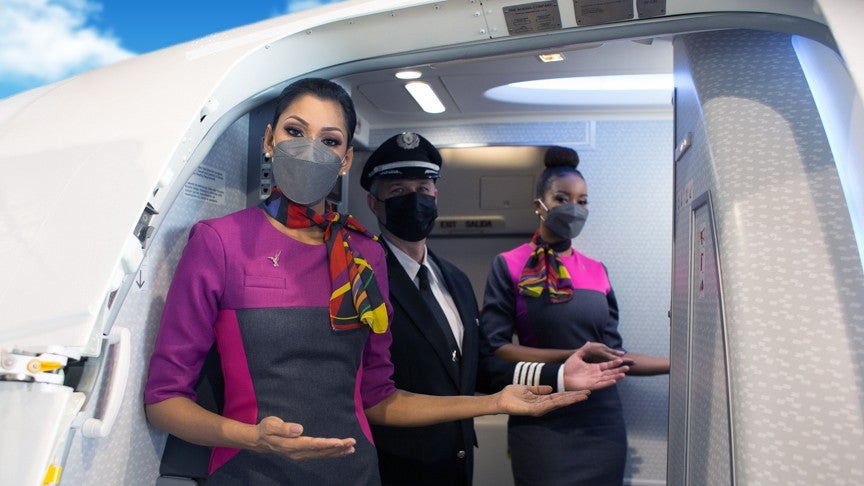 Caribbean Airlines flight staff