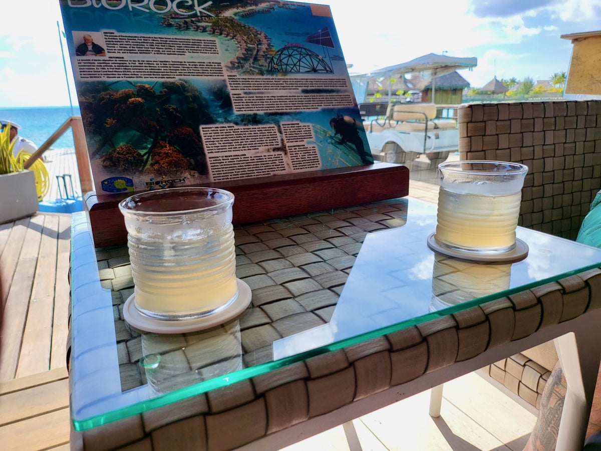 Conrad Bora Bora welcome drinks