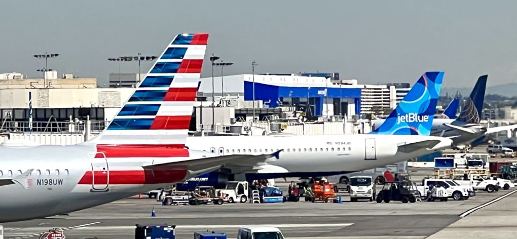 American Airlines and JetBlue at LAX