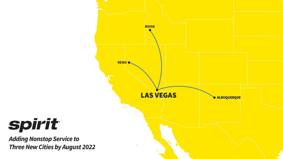 Spirit's 3 new routes from Las Vegas (LAS)