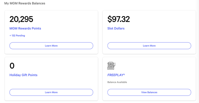 MGM Rewards balances