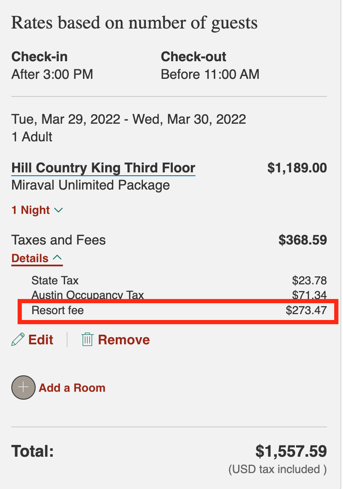 Miraval resort fee Miraval resort fee