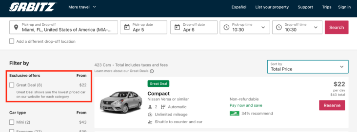 Orbitz Great Deal