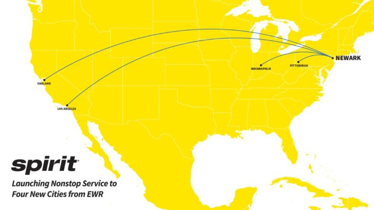 Spirit Airlines Adds 4 New Nonstop Routes From Newark EWR Spirit New EWR Routes 732x412