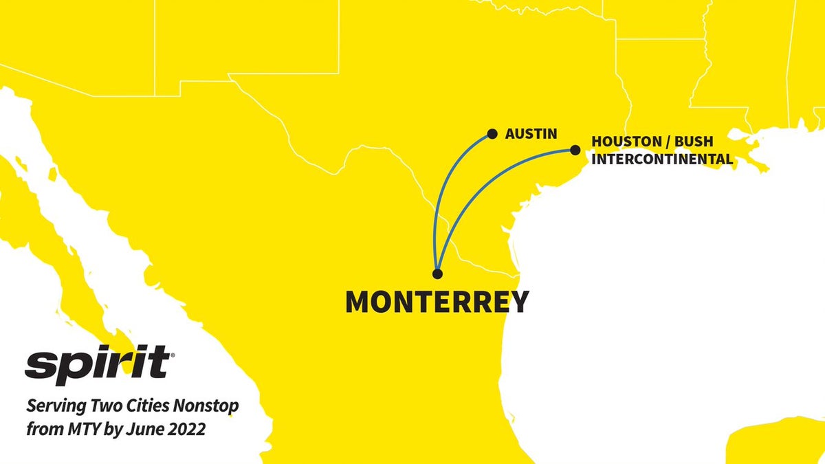 Spirit's New Routes to Monterrey