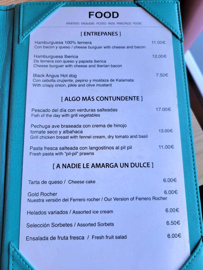 AC Hotel Malaga Palacio Bar Menu 1