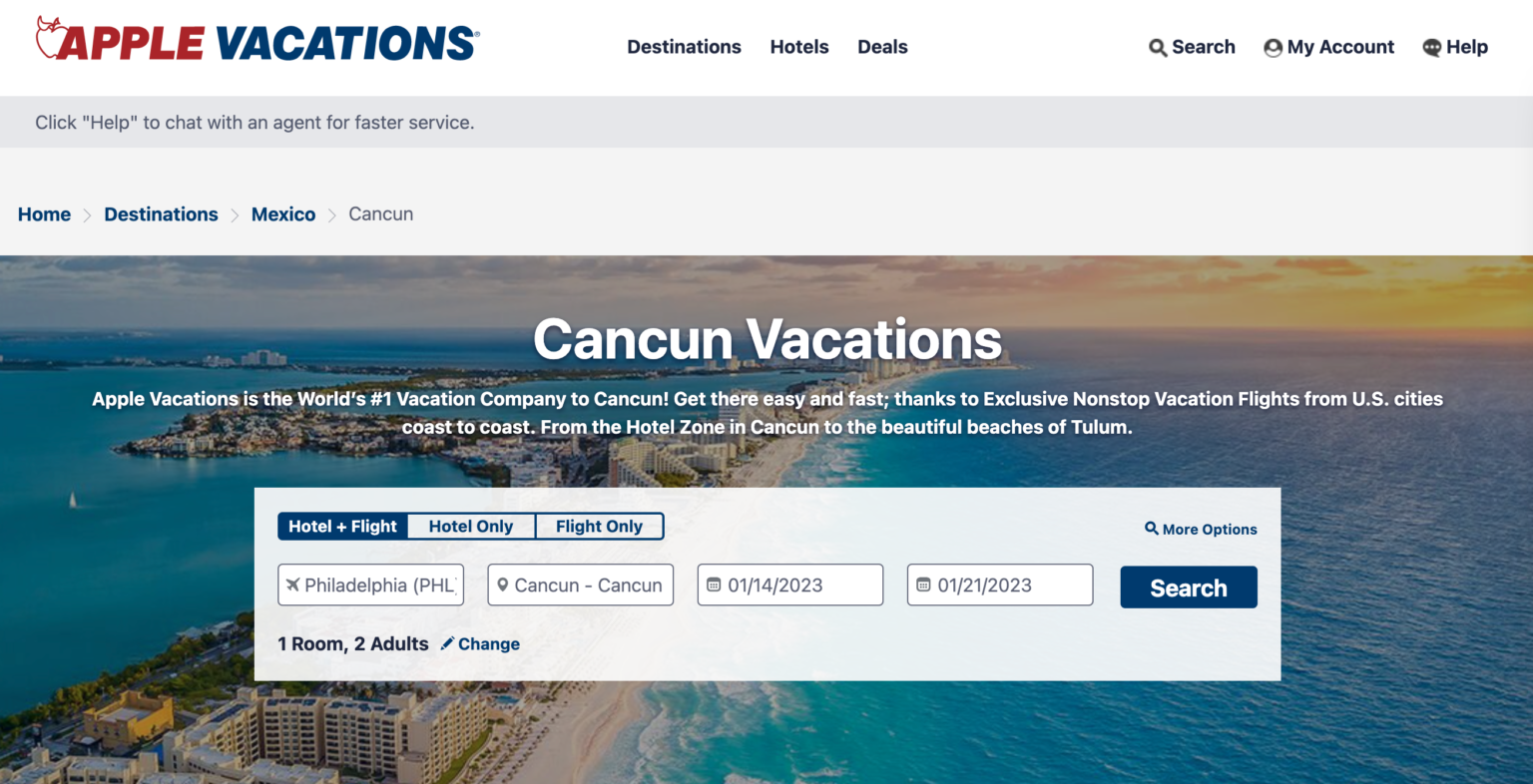 apple vacation packages to cancun