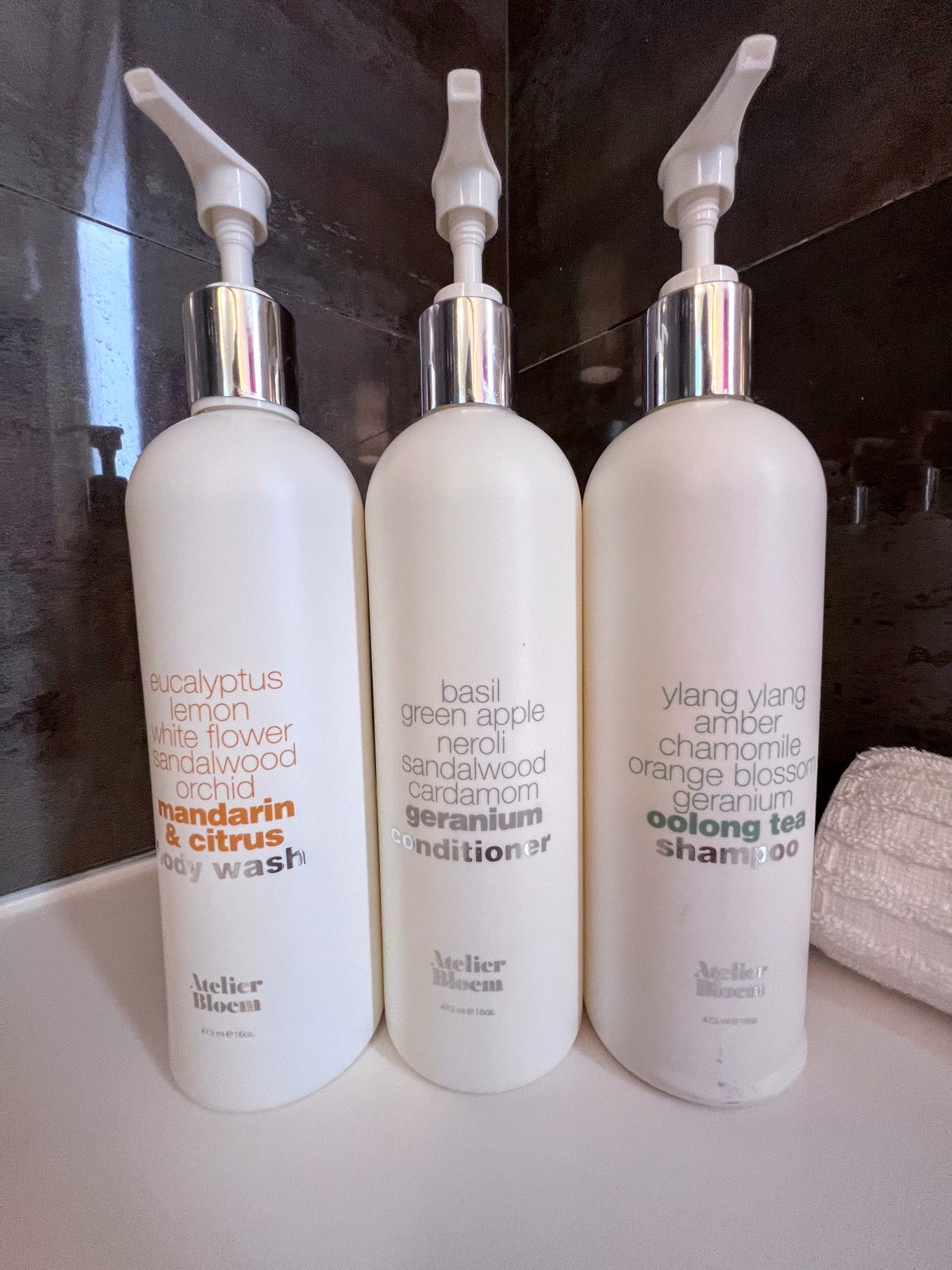 Atelier Bloom shower products at Kimpton Seafire