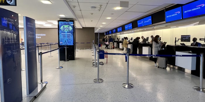 British Airways Boeing 777 300 Club Suite JFK economy bag drop
