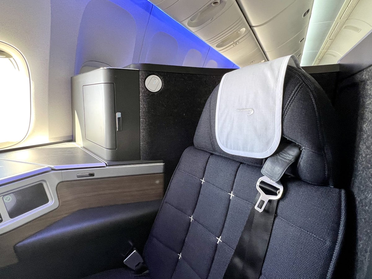 British Airways Boeing 777 300 Club Suite seat close up